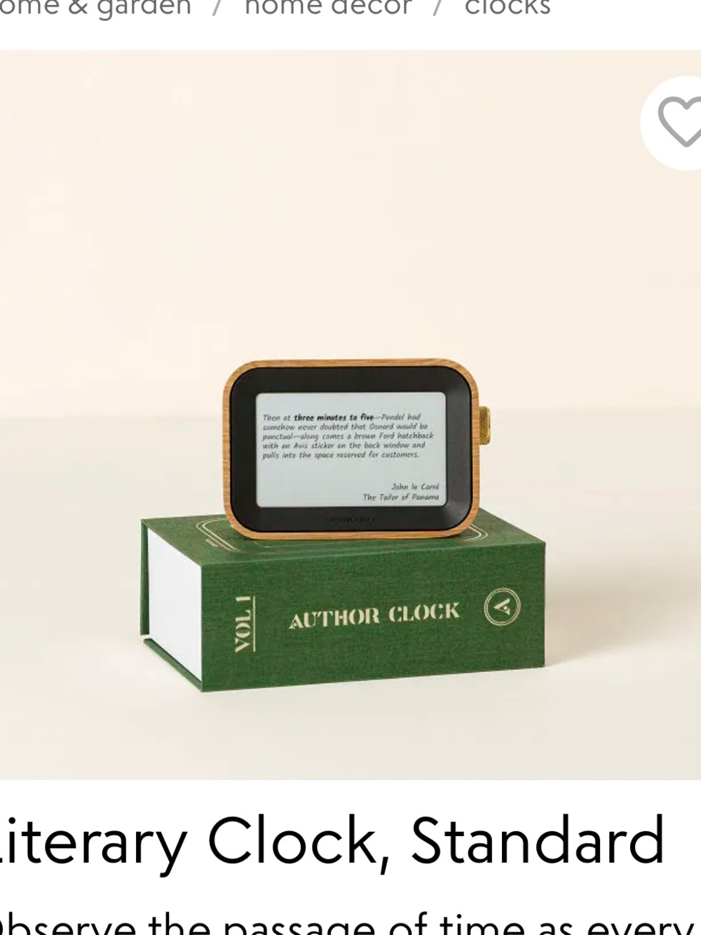 Uncommon Goods Literary Clock by Author Clock